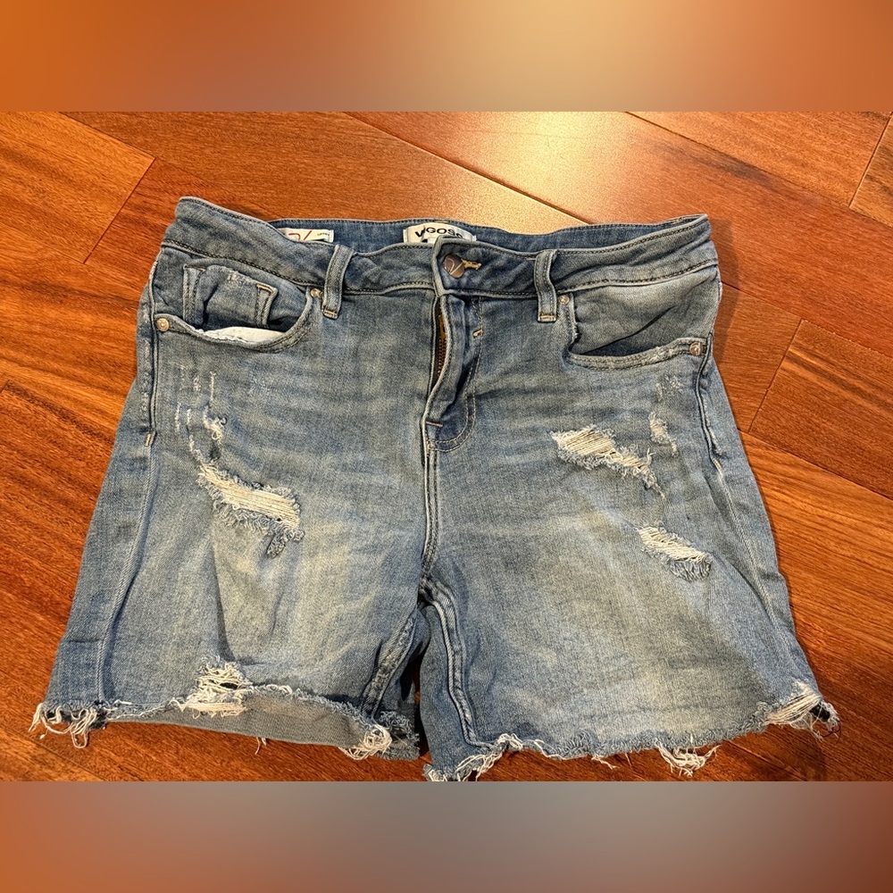 Vigoss Women’s Marley Light Blue Distressed Jean Shorts